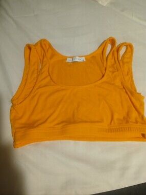 Bayse Bright Orange Scoop Crop Tank